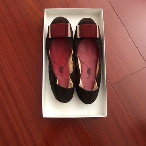 Bally brand flats. Brown and maroon. Size 7